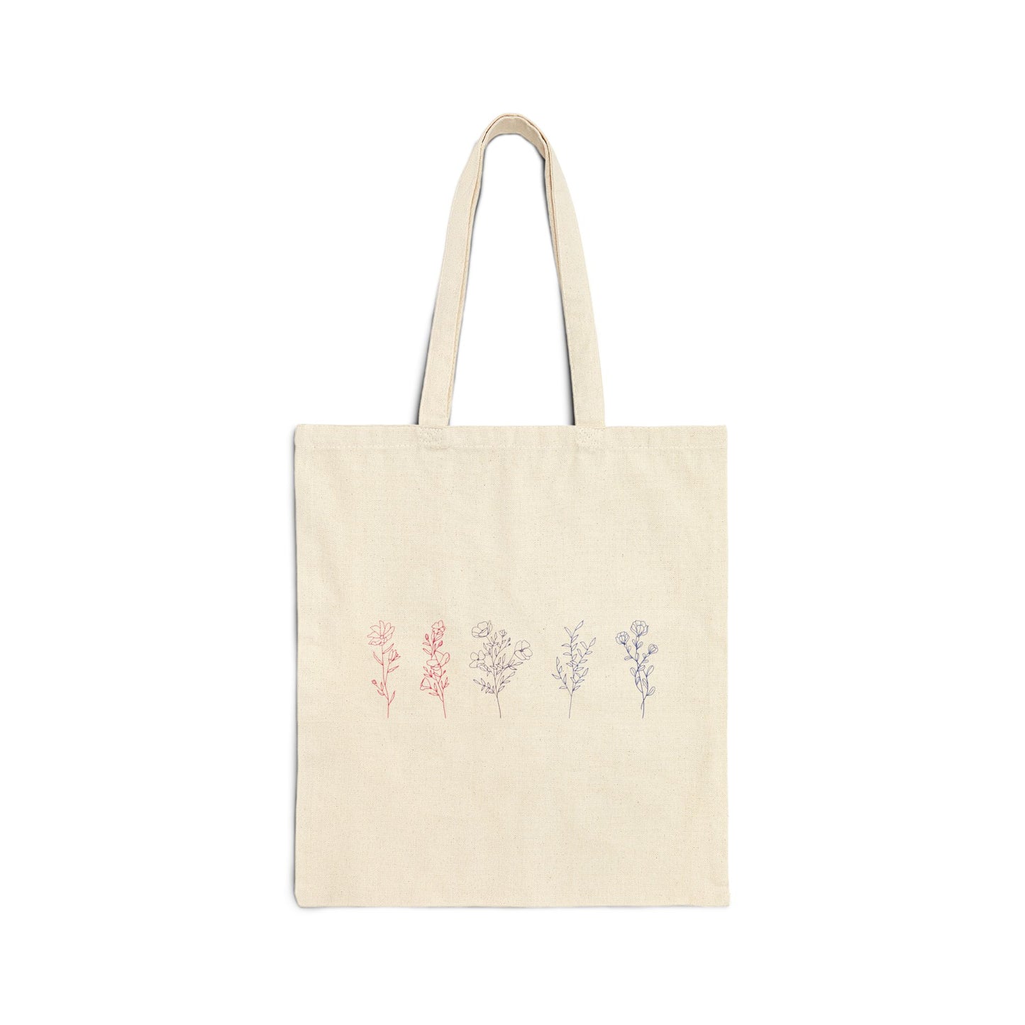 Subtle Bi Pride Wildflower Tote Bag