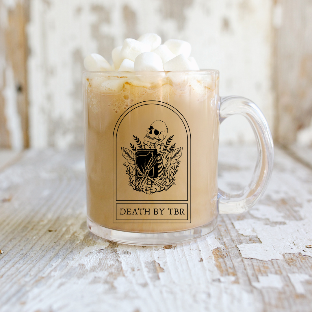 Death By TBR Headstone Glass Mug