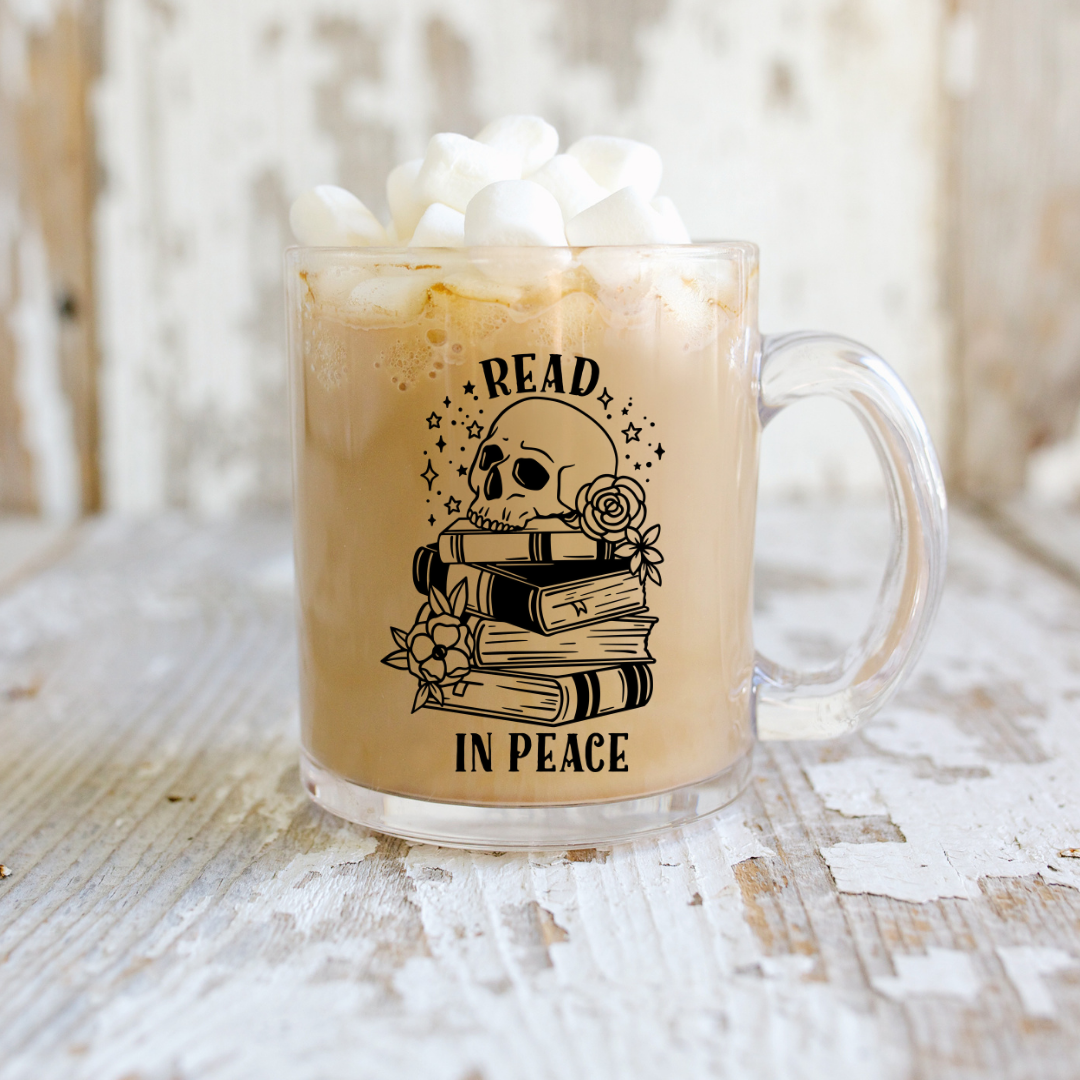 Read in Peace Glass Mug