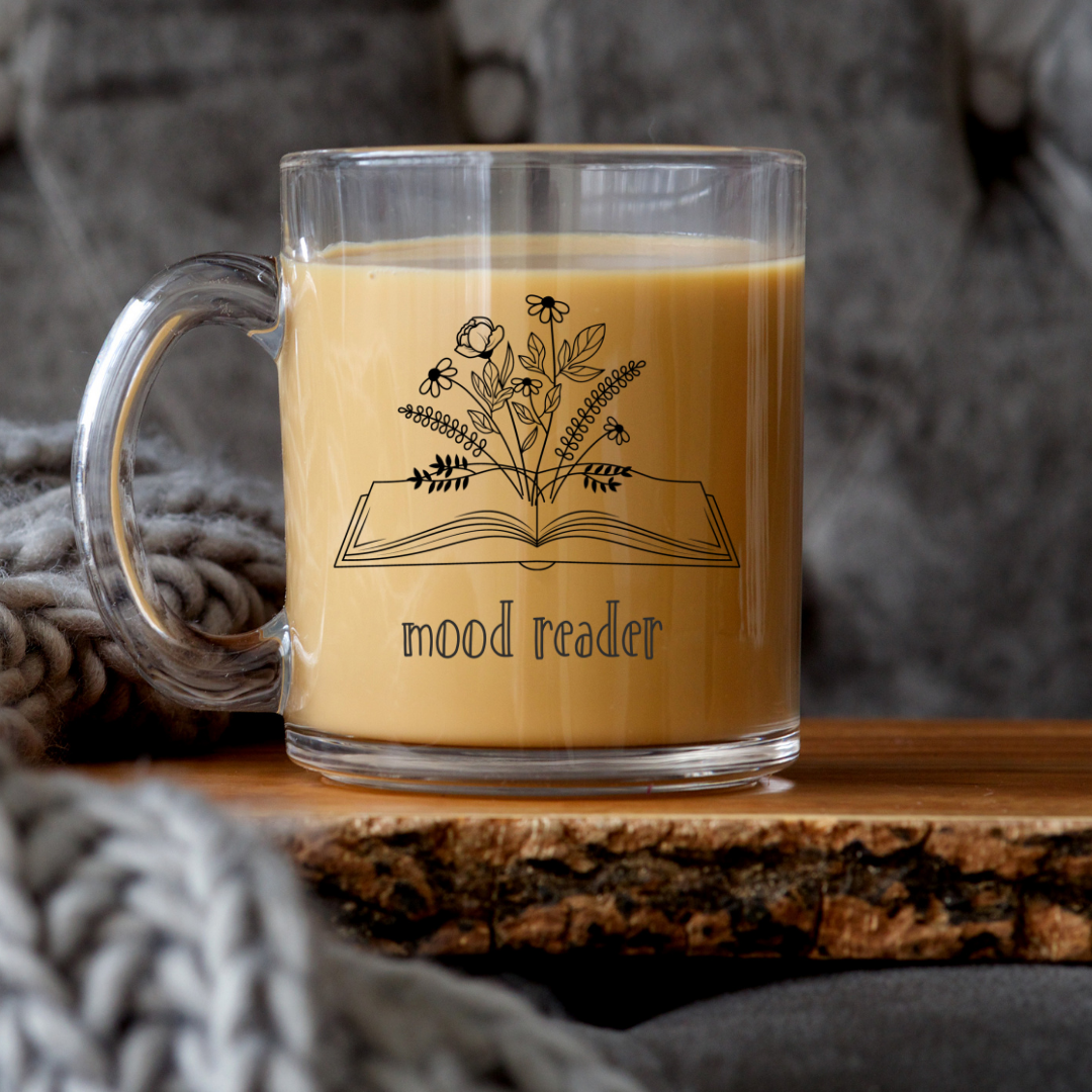 Mood Reader Open Book Glass Mug