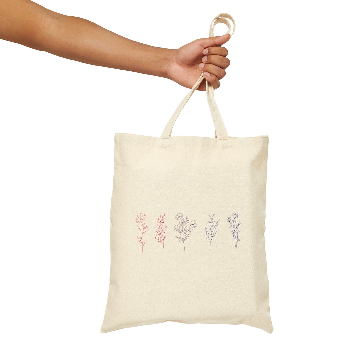Subtle Bi Pride Wildflower Tote Bag