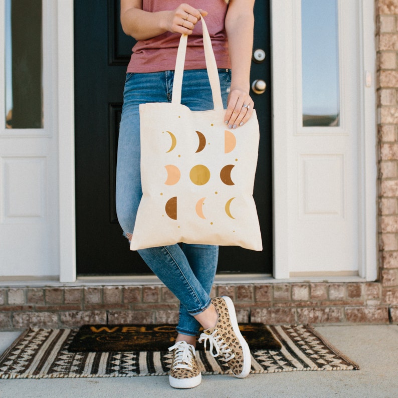 Moon Phases Canvas Tote Bag
