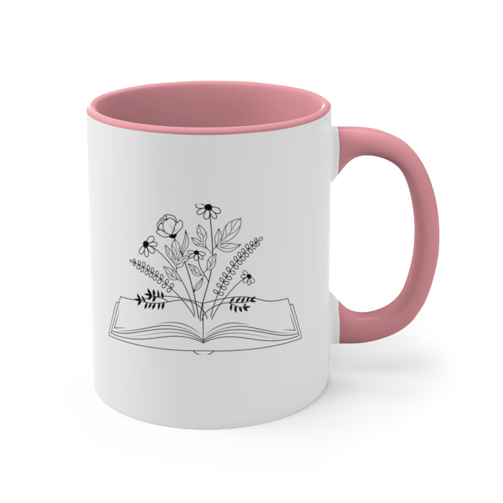 Open Book Accent Handle Mug