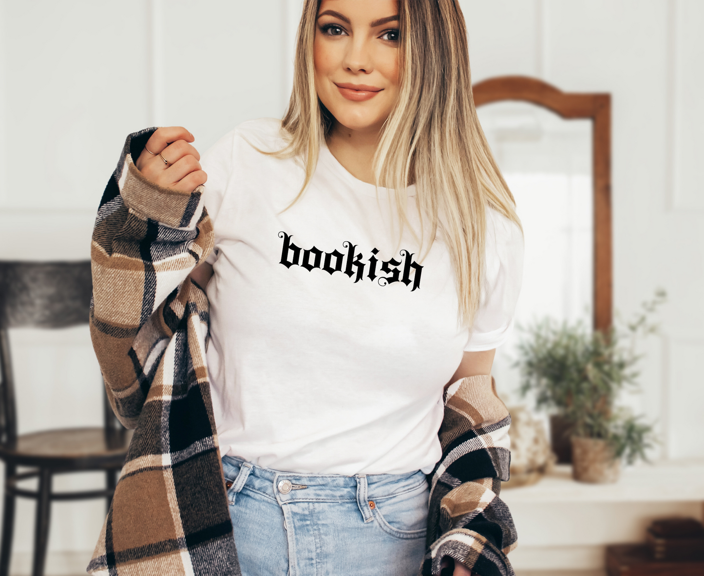 Bookish Shirt Alt Old English Font
