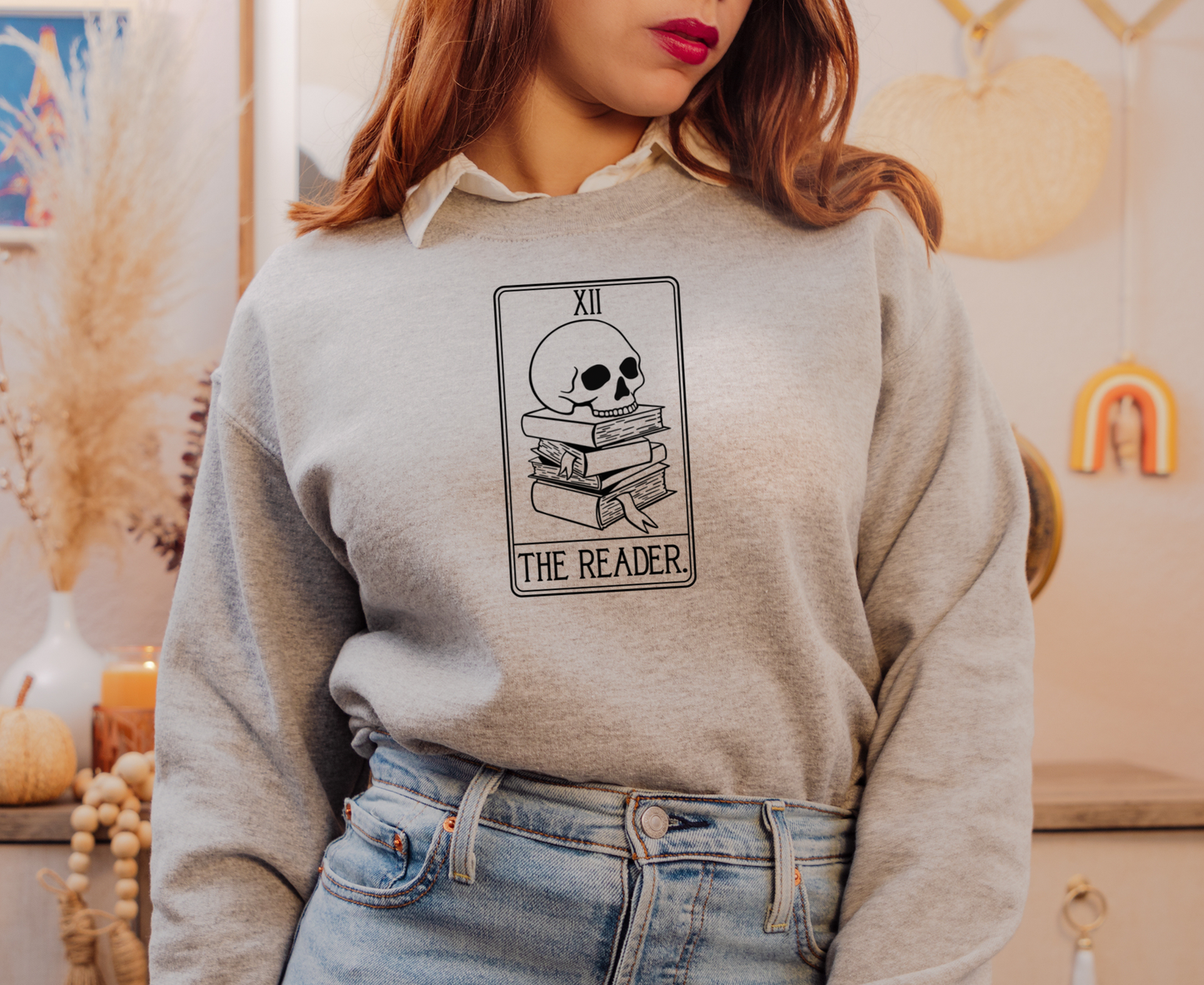 The Reader Tarot Card Crewneck Sweatshirt