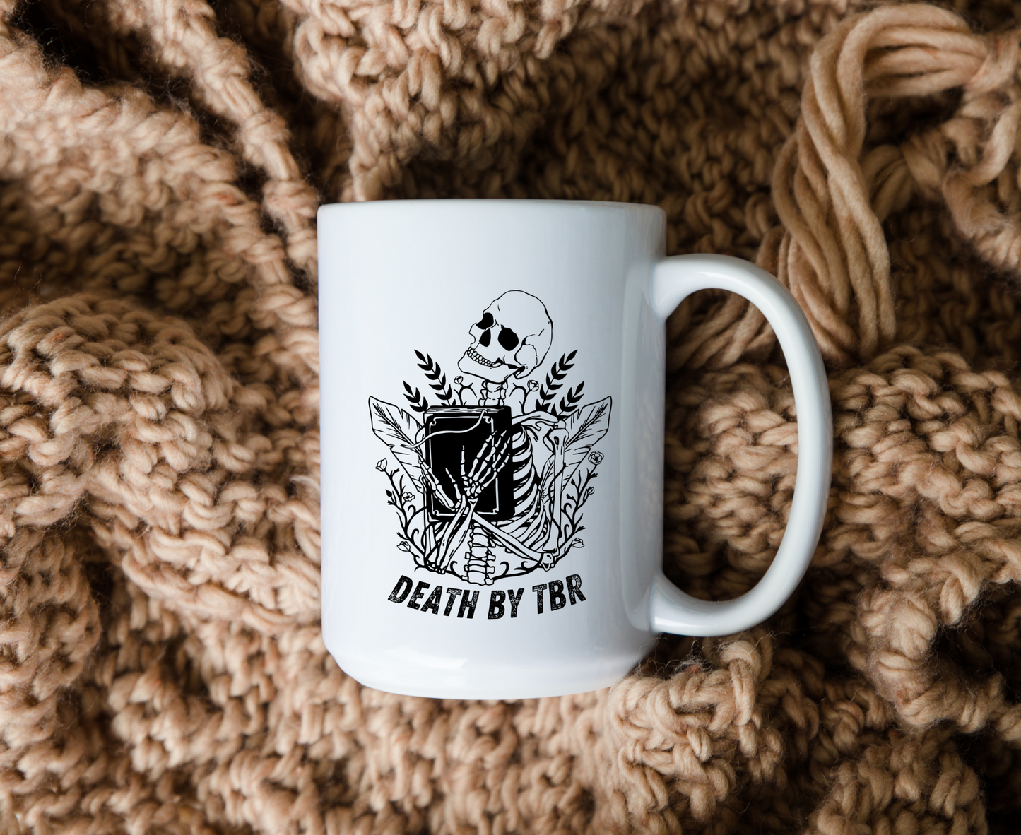 Death By TBR Skeleton Book Mug