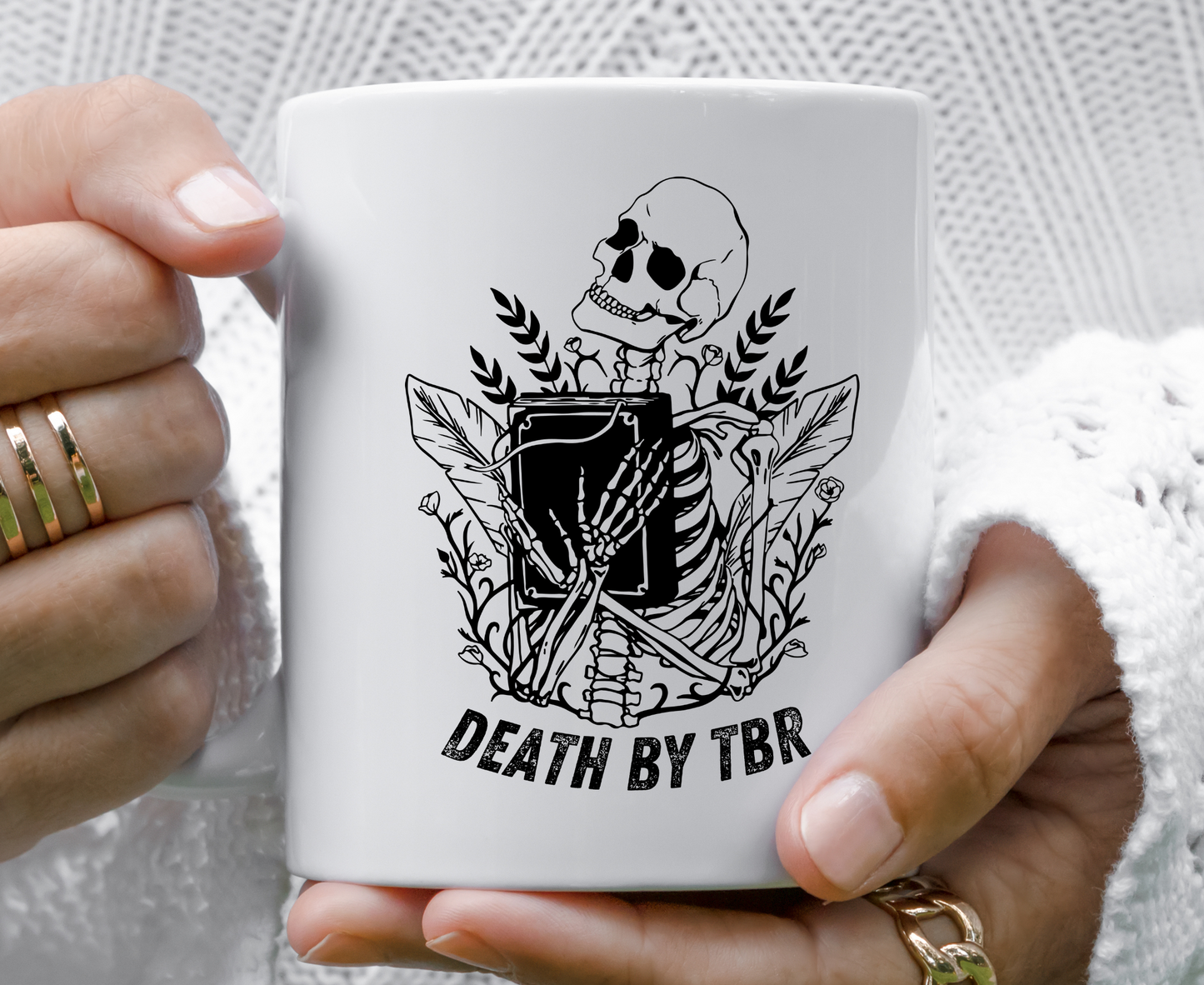 Death By TBR Skeleton Book Mug