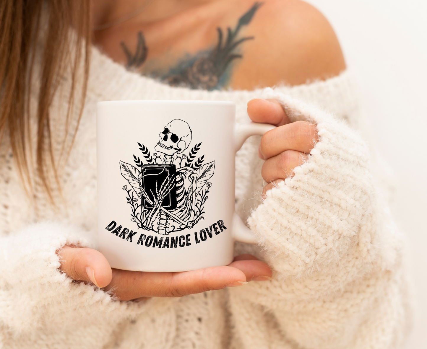 Dark Romance Lover Skeleton Book Mug