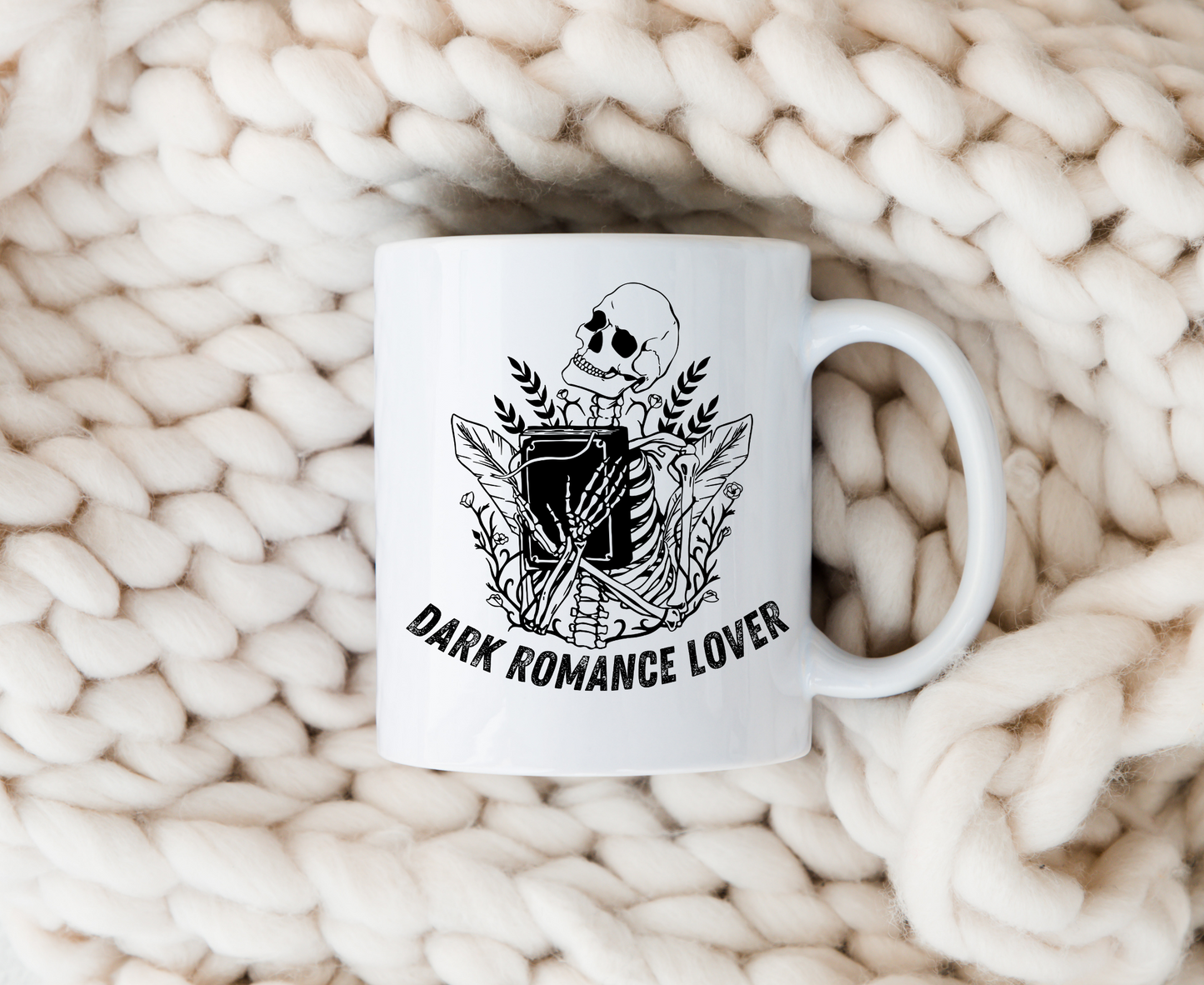 Dark Romance Lover Skeleton Book Mug