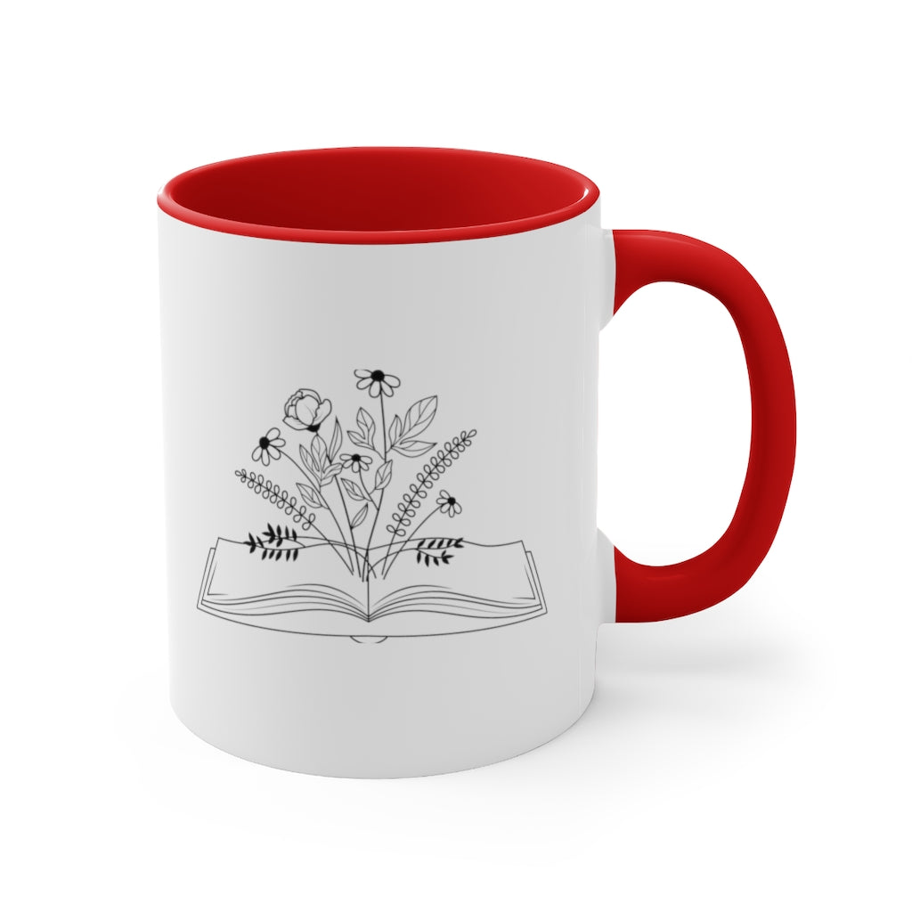 Open Book Accent Handle Mug