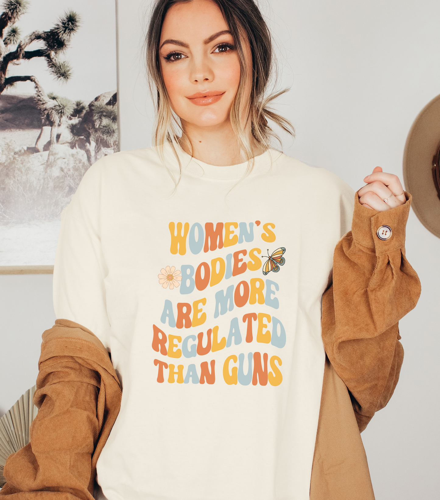 Women's Bodies Are More Regulated Than Guns Feminist Shirt