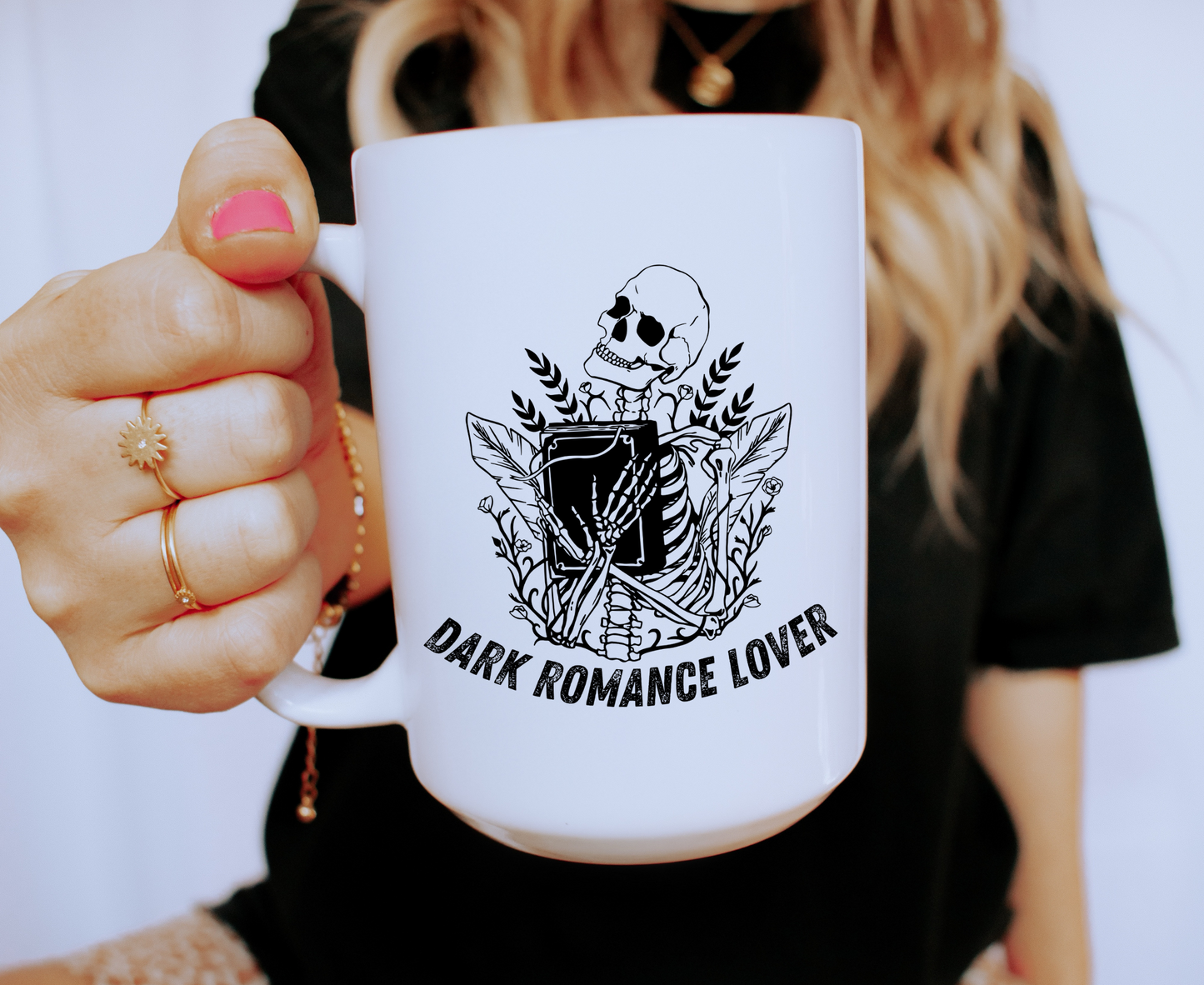Dark Romance Lover Skeleton Book Mug