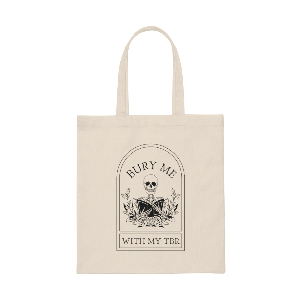 Bury Me With My TBR Skeleton Tote Bag
