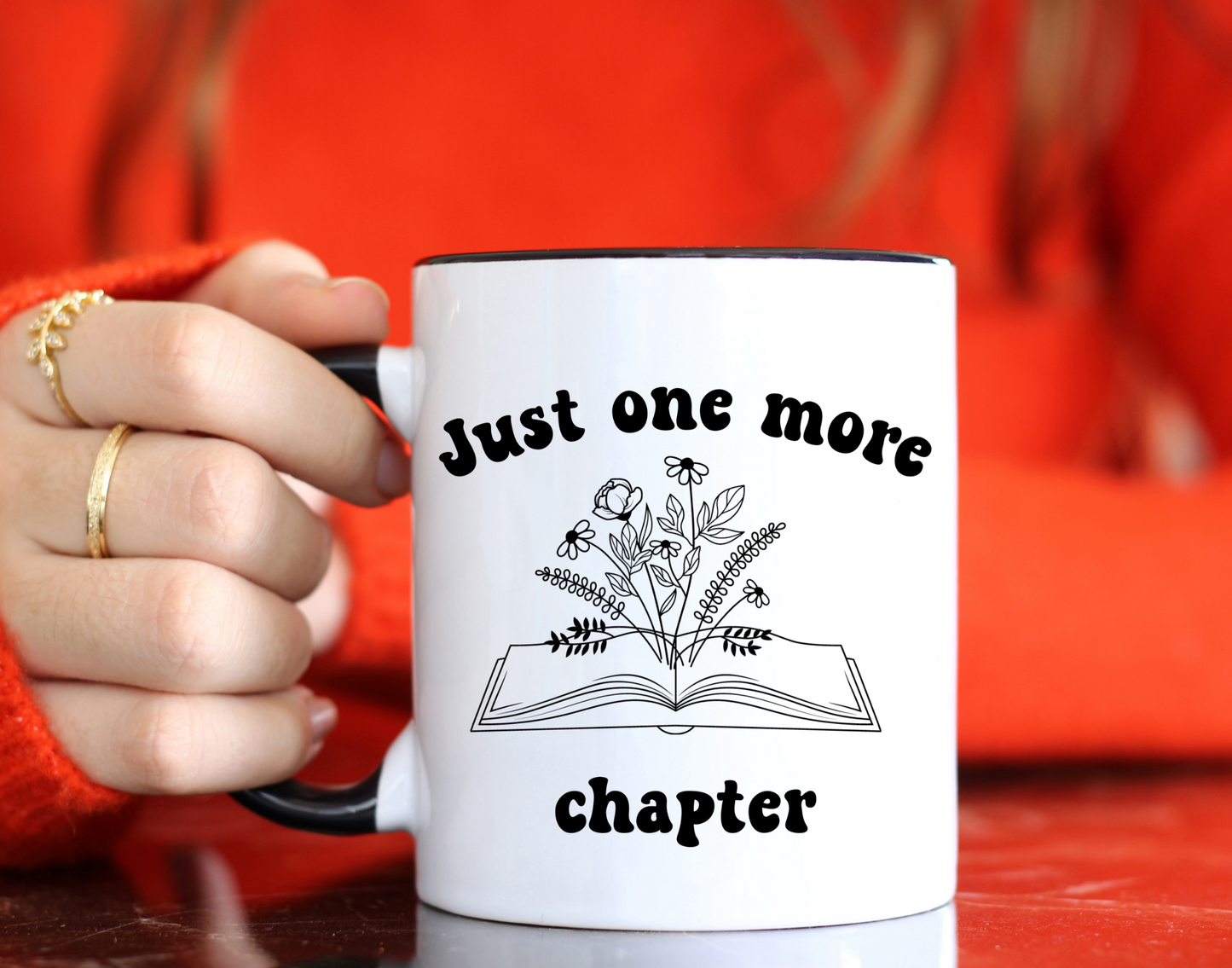 Just One More Chapter Open Book Mug