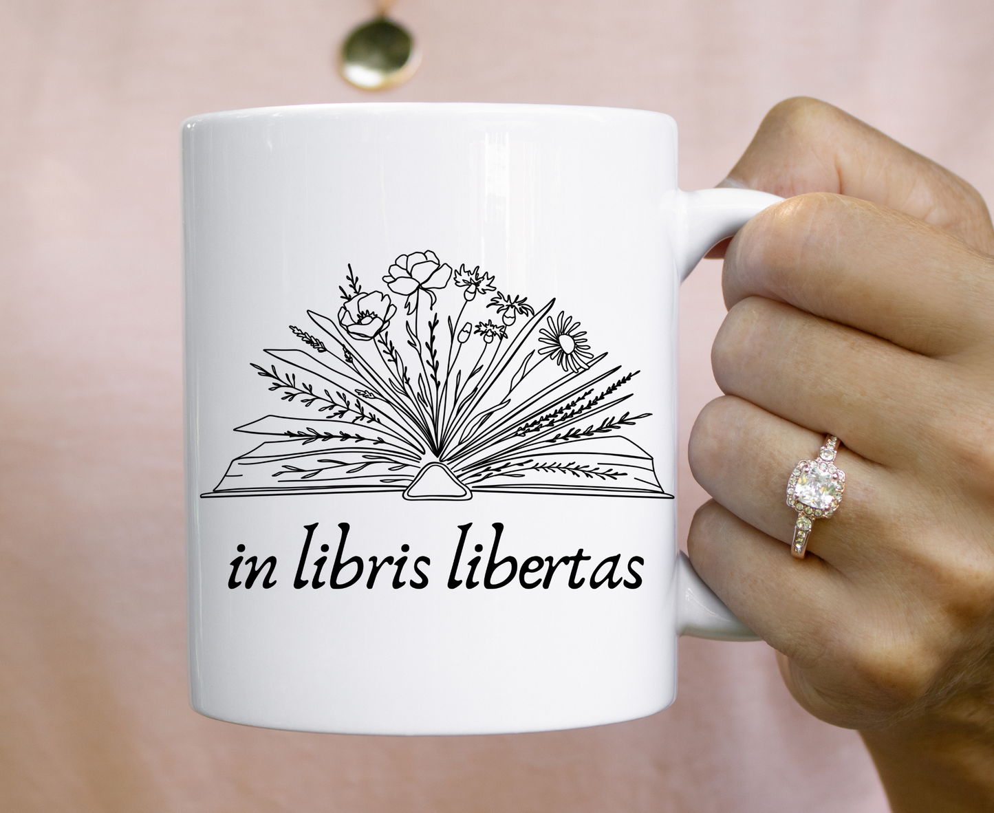 In Libris Libertas In Books There is Freedom Literary Book Mug
