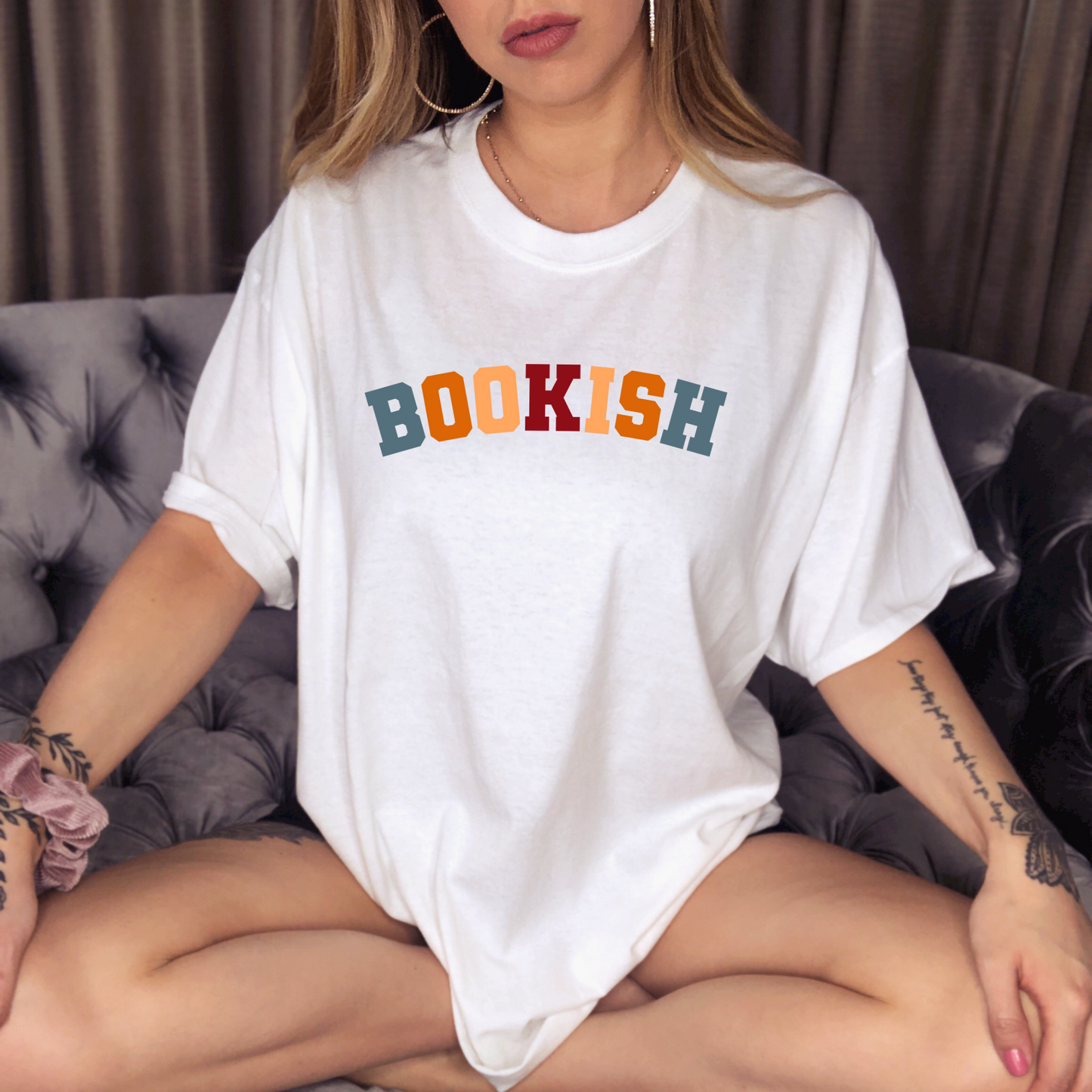 Bookish Shirt Colorful Varsity Letter Book Shirt