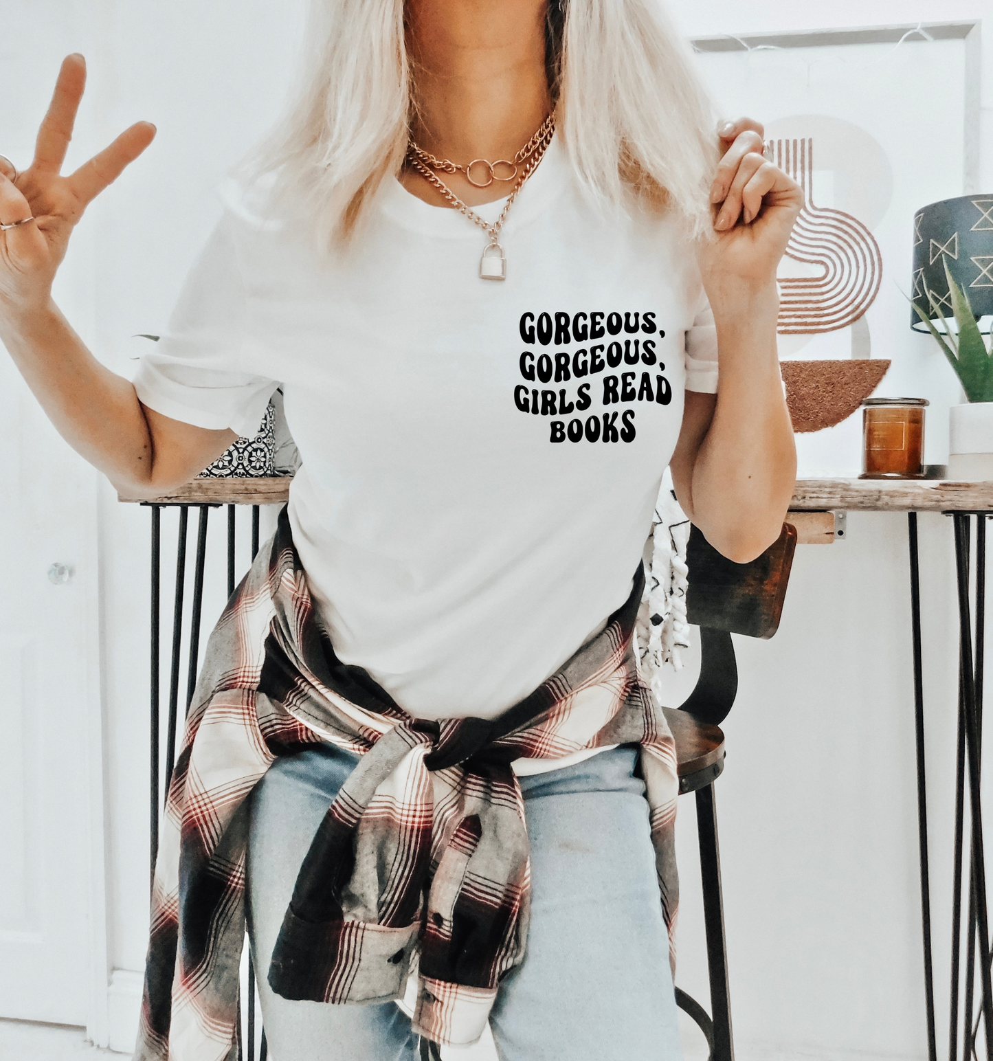 Gorgeous Gorgeous Girls Read Books Pocket Graphic Book Shirt