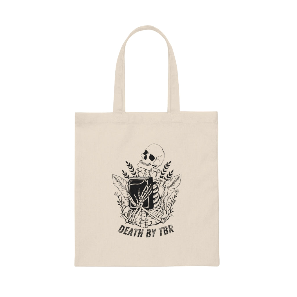 Death By TBR Skeleton Aesthetic Tote Bag