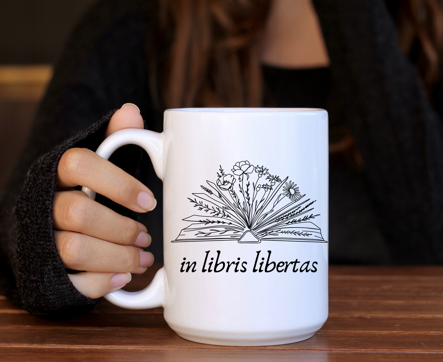 In Libris Libertas In Books There is Freedom Literary Book Mug