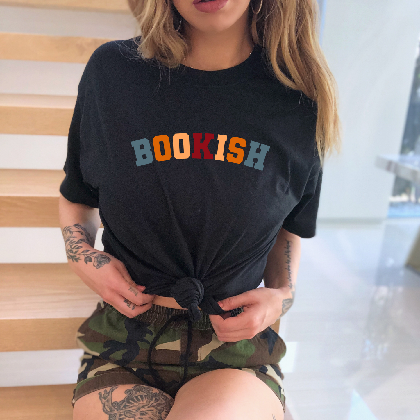 Bookish Shirt Colorful Varsity Letter Book Shirt