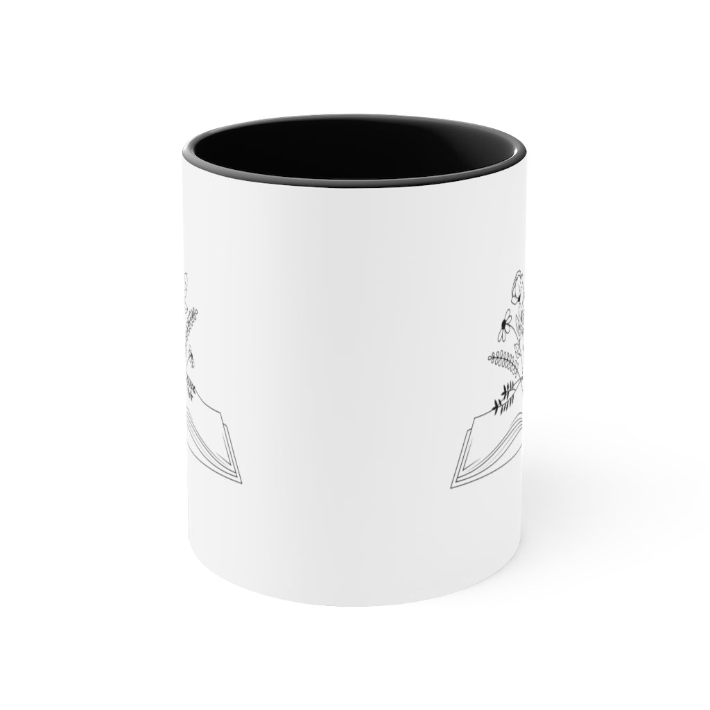 Open Book Accent Handle Mug