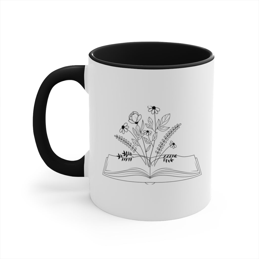 Open Book Accent Handle Mug