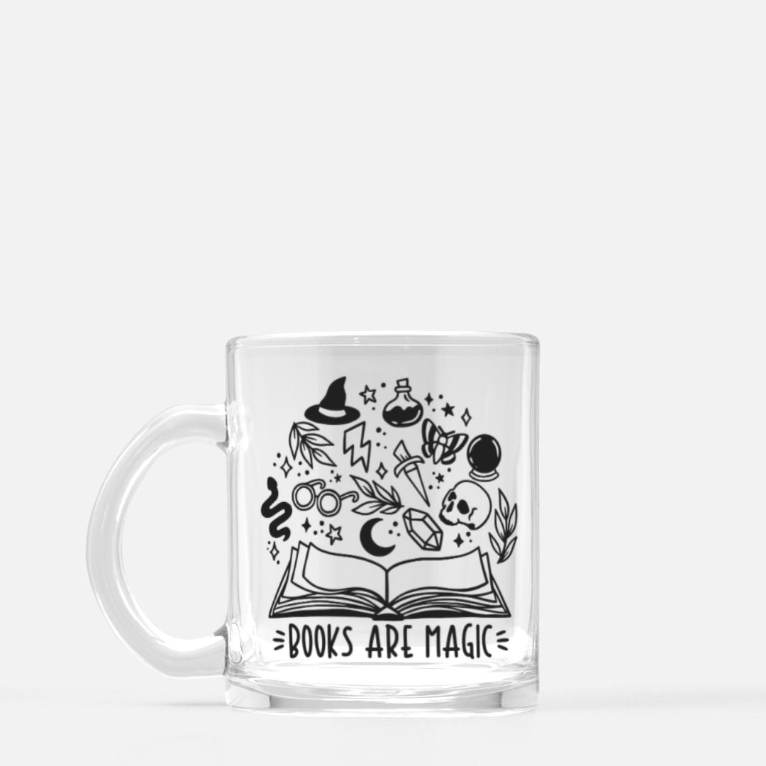 Books Are Magic Witchy Glass Mug