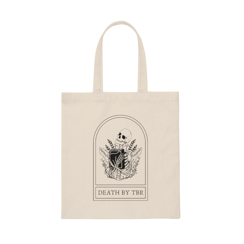 Death By TBR Skeleton Tote Bag