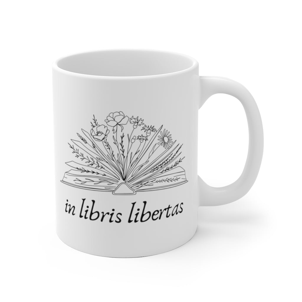 In Libris Libertas In Books There is Freedom Literary Book Mug