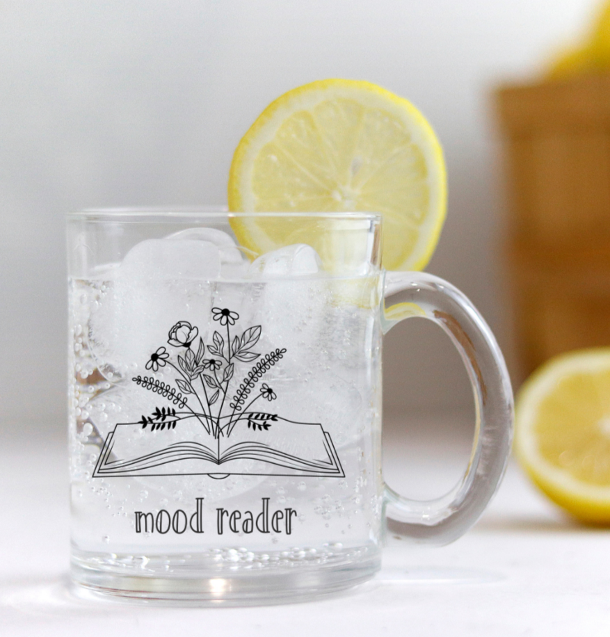 Mood Reader Open Book Glass Mug