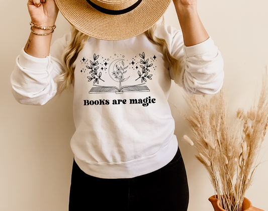 Books Are Magic Moon Floral Sweatshirt