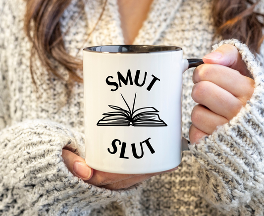 Smut Slut Accent Handle Mug Book Mug