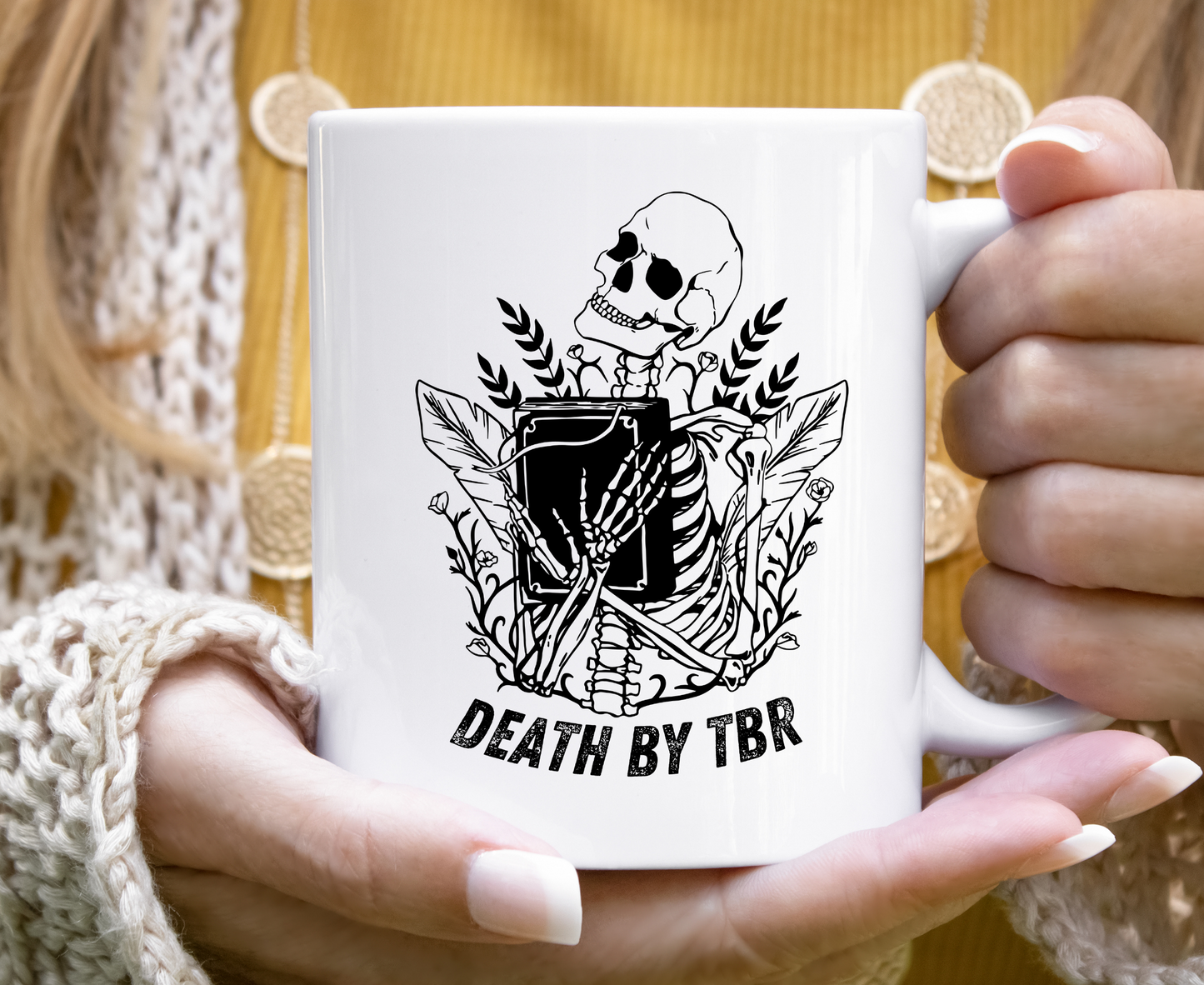 Death By TBR Skeleton Book Mug