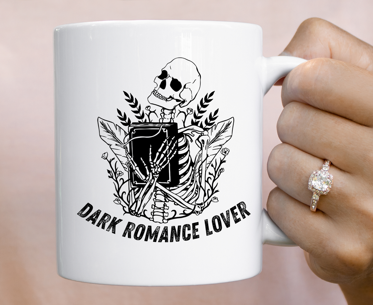Dark Romance Lover Skeleton Book Mug
