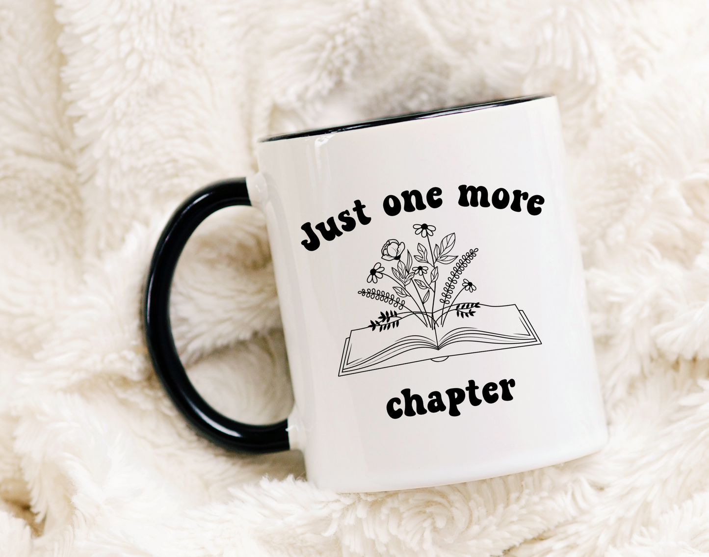 Just One More Chapter Open Book Mug