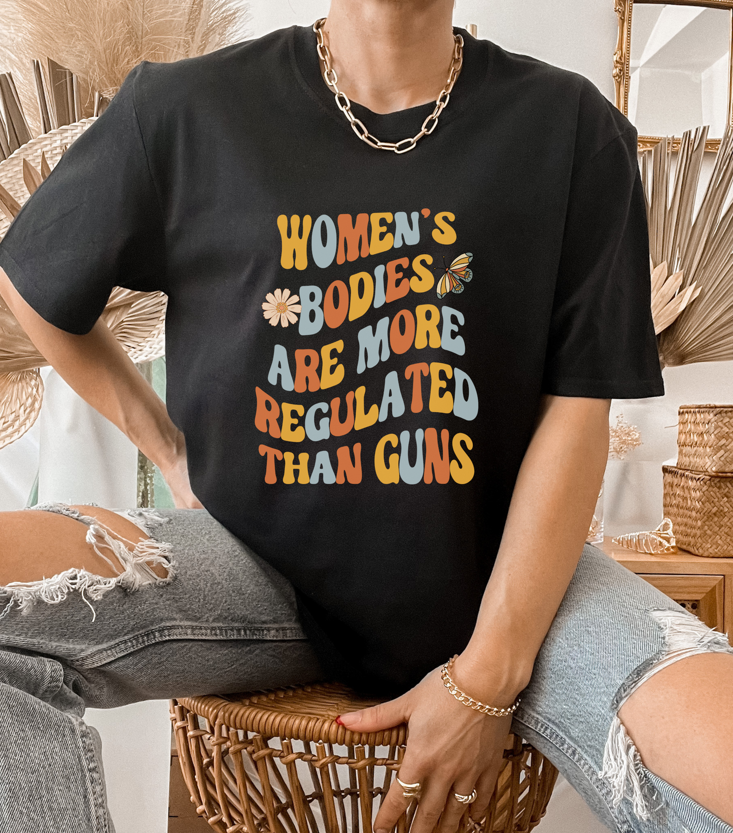 Women's Bodies Are More Regulated Than Guns Feminist Shirt