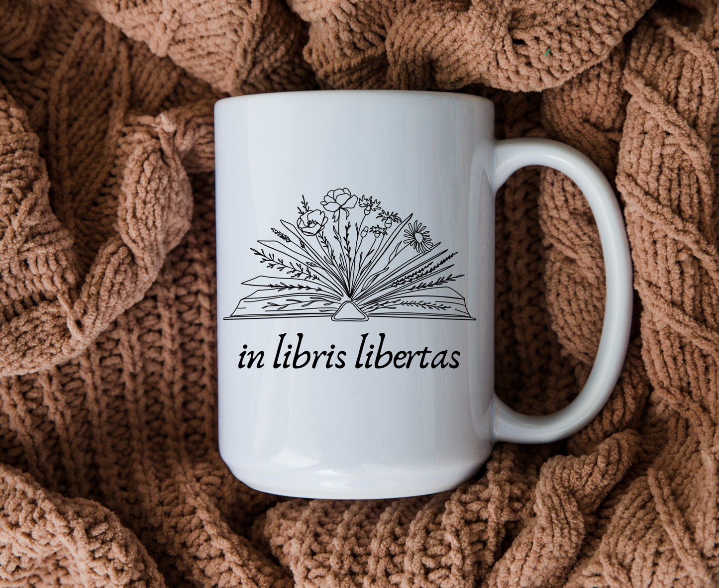 In Libris Libertas In Books There is Freedom Literary Book Mug