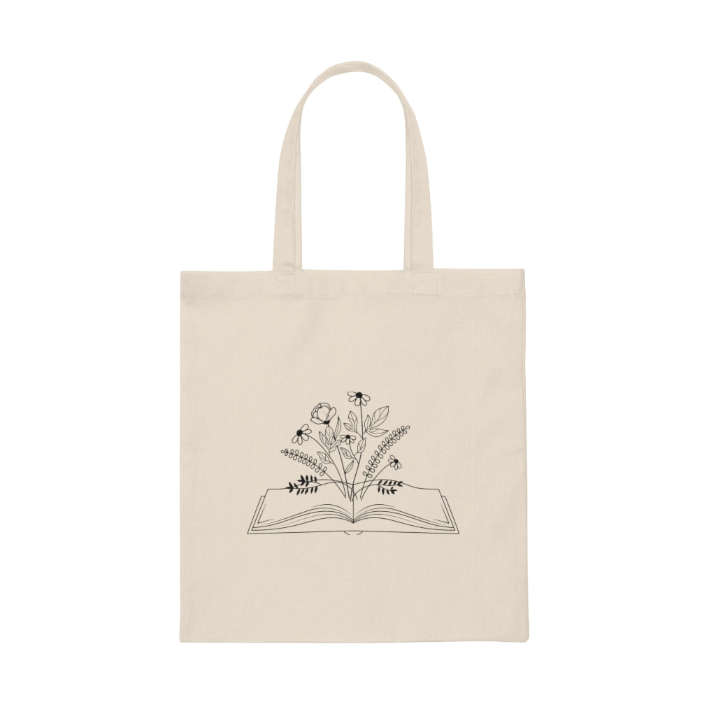 Wildflower Open Book Tote Bag